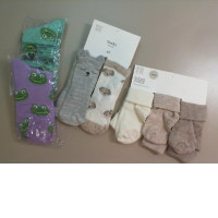 A set of socks for a child 0.6-0.8 months, 2 colored tights, 7 pairs of light socks