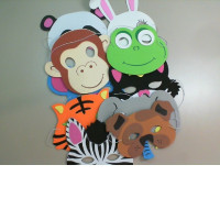 Set of 10 animal masks for children