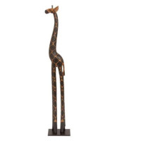 Hand Carved Wooden African Safari Baby GIRAFFE Statue Sculpture