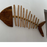 Wooden fish figurine, decorative element