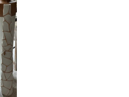 Souvenir wooden vase, decorative element brown/white