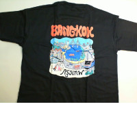 Black T-shirt with Bangkok pattern Black T-shirt with Bangkok pattern