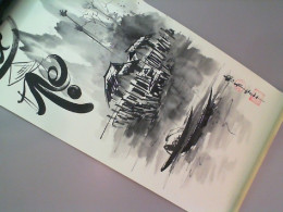 Black and white painting Vietnam, souvenir