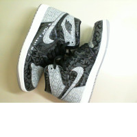 High-top sneakers, men's black-gray