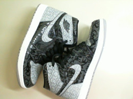 High-top sneakers, men's black-gray