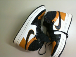 High-top sneakers, men's white-brown