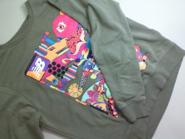 Oversized sweater, green with a pattern