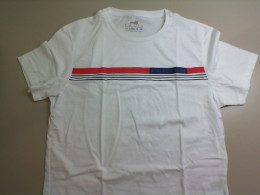 White T-shirt with red stripes White T-shirt with red stripes