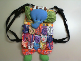 Children's backpack, with an elephant, bright