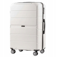 White suitcase on wheels 76/50/30
