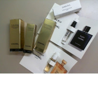 Set of 6 Chanel samples, 3 perfumes + 3 creams