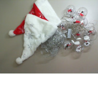 New Year's set, 2 garlands + 2 Santa Claus hats