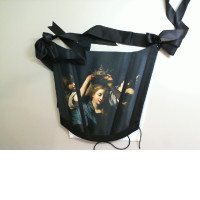 Women's black corset with ties