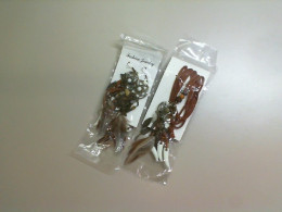 Jewelry set, Earrings with feathers + pendant on a cord with feathers