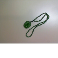 Plastic bead necklace with pendant