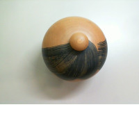 Wooden vase, with lid