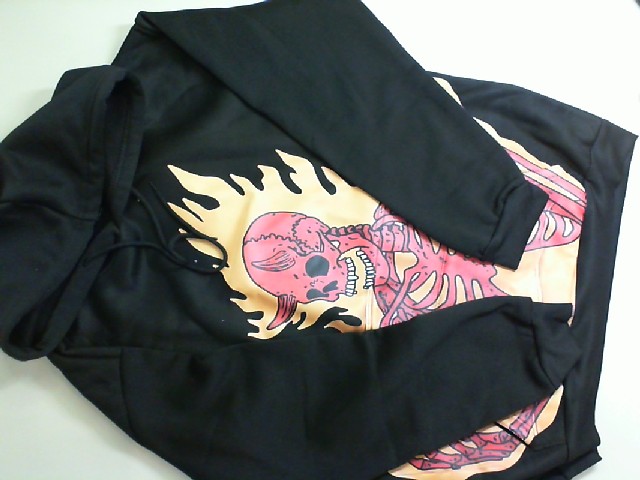 Black hoodie with skeleton pattern Black hoodie with skeleton pattern