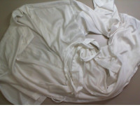 White housecoat, on the belt