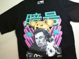 Black T-shirt with sticker