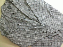Men's checkered button-down shirt