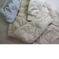 Beige zip-up jacket with hood