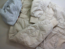 Beige zip-up jacket with hood