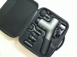 Electronic massager in a case with attachments