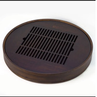 round wooden tea board