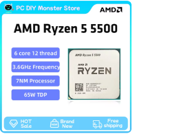 AMD Ryzen 5 5500 R5 5500 3.6GHz 6 core 12 threads CPU processor 7NM L3 = 16M AMD AM4 for gaming new B550M motherboard