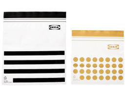 Set of IKEA ISTAD Ystad Ziplock food bag, patterned/black yellow, 1/0.4 liter Set of IKEA ISTAD Ystad Ziplock food bag, patterned/black yellow, 1/0.4 liter