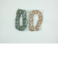 Set of 2 washcloths, green and beige