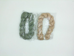 Set of 2 washcloths, green and beige