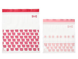 Set of IKEA ISTAD Ystad Ziplock food bag, red/pink pattern, 2.5/1.2 liters Set of IKEA ISTAD Ystad Ziplock food bag, red/pink pattern, 2.5/1.2 liters