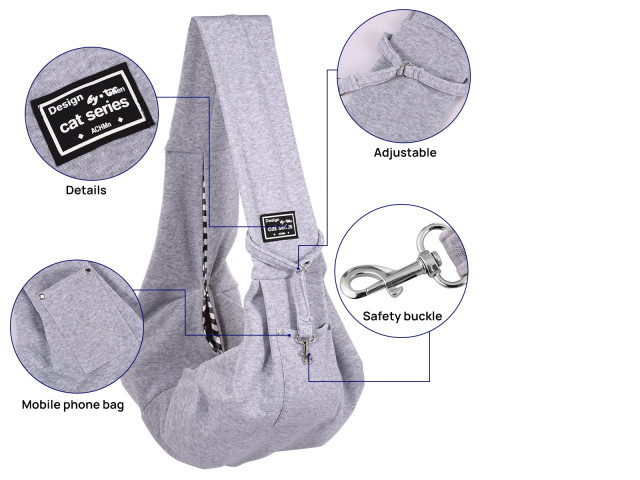 SESAVER Pet Sling Carrier for Small Medium Dog Cats Hands Free Doggie Carrying Shoulder Bag Travel Dog Sling Bag Pet Papoose Bag SESAVER Pet Sling Carrier for Small Medium Dog Cats Hands Free Doggie Carrying Shoulder Bag Travel Dog Sling Bag Pet Papoose Bag