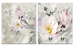 Modular paintings, flowers, set of 2, size 68/100 Modular paintings, flowers, set of 2, size 68/100