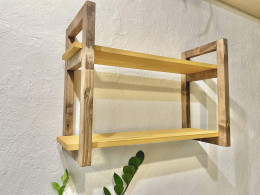 Wooden shelf for home, 2 levels