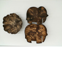 set of sopu holder made from coconut shell (3pcs/set)