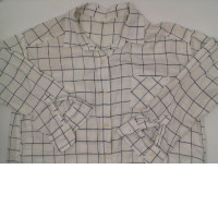 white long-sleeved shirt with black pattern size L white long-sleeved shirt with black pattern size L