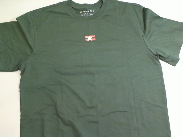 Green T-shirt with red star Green T-shirt with red star