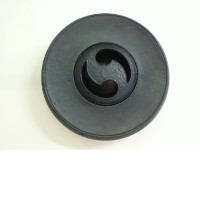 Iron vase with lid for incense, YIN-YANG, Japan