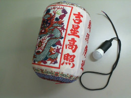 Hanging fabric lantern, Chinese dragon + lamp