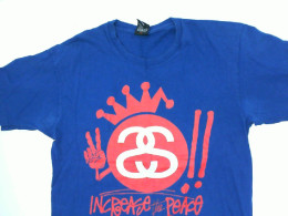 blue round neck shirt size M