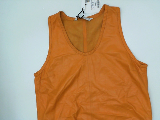 women's leather tank top orange size S women's leather tank top orange size S