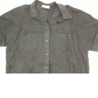 women's black collared shirt size L
