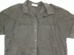 women's black collared shirt size L