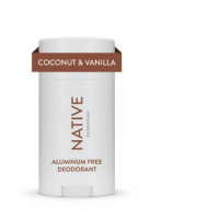 Native natural deodorant, coconut and vanilla, aluminum-free, long-lasting odor protection.