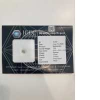 1piece stone Moissanite 1.04 Carats, shape Radiant, Clarity Clean, Color Yellow, Cut Very Good