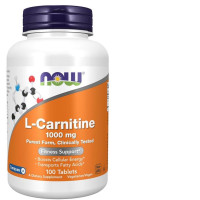 NOW Supplements, L-Carnitine 1,000 mg, Purest Form, Amino Acid, Fitness Support*, 100 Tablets