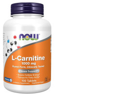 NOW Supplements, L-Carnitine 1,000 mg, Purest Form, Amino Acid, Fitness Support*, 100 Tablets