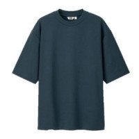 Men AIRism Cotton Crew Neck Oversized T-shirt Blue Size 3XL Men AIRism Cotton Crew Neck Oversized T-shirt Blue Size 3XL